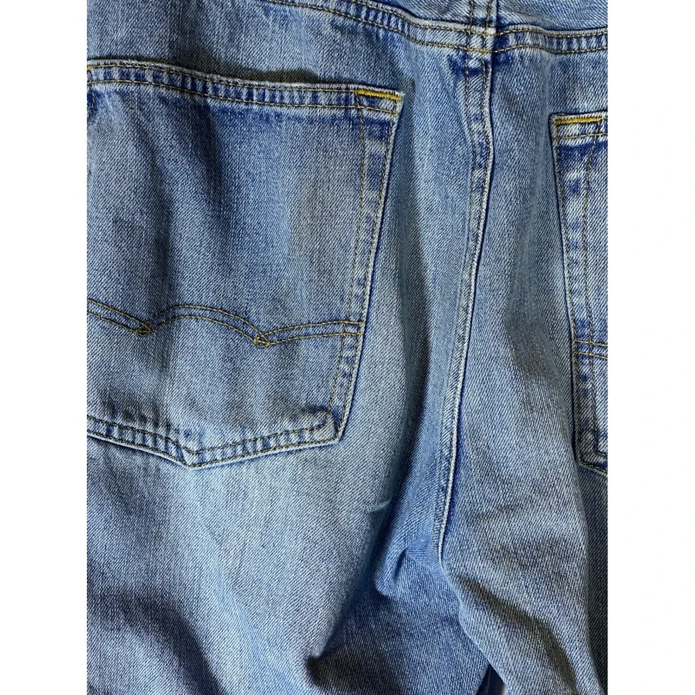 American Eagle 34x32 Straight Leg Jeans Light Wash 100% Cotton Denim Workwear